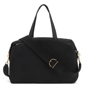 Cuyana Washable Recycled Knit Overnight Bag in Black